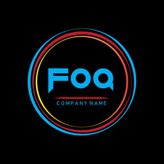 F O Q.FOQ Simple Logo For Company,FOQ T-shirt Logo Design,FOQ Letter Logo Design On Black Background,FOQ Creative  Letter Logo Design,FOQ Letter Logo Design Monogram Icon Vector