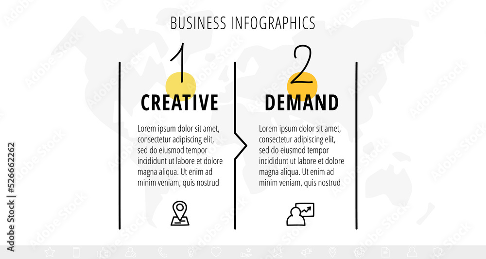 Image vectorielle Stock Two creative overlapping arrows place in a ...
