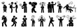 Man icon collection . people action pictogram set. flat vector illustration 