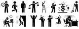 Fototapeta  - Man icon collection . people action pictogram set. flat vector illustration 
