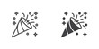 Confetti popper icon, line and glyph version