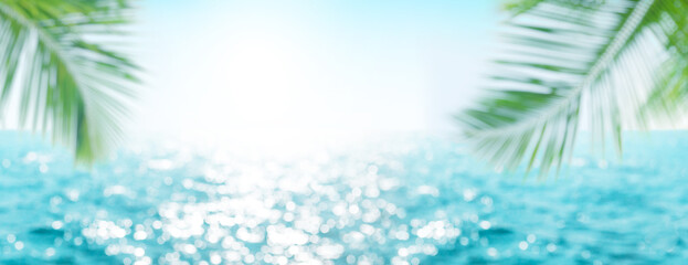 Aufkleber - Defocused blue sea landscape background
