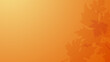 Abstract orange autumn season gradient background with leaves. 