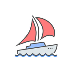 Wall Mural - Yacht Icon. Yacht Related Vector Filled Icon