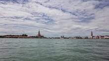 Time-lapse Shot Of A Venice Cityscape View From The Adriatic Sea