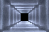 Fototapeta Przestrzenne - 3D rendering cyberpunk tunnel