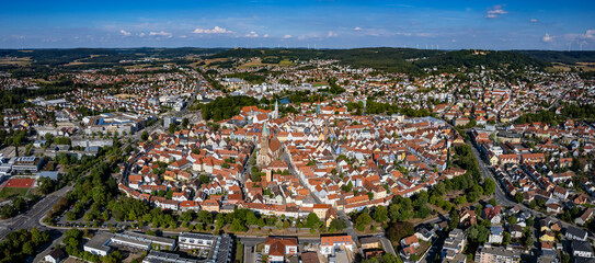 Wall Mural - Aerial view of the city Neumarkt in der Oberpfalz on a sunny day in summer