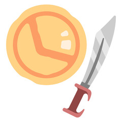 Wall Mural - Spartan weapon sword and shield