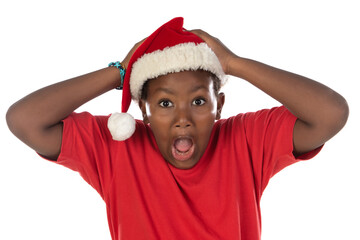 Poster - Cute African-American baby wearing Santa hat