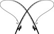 Fishing Rods crossed png illustration