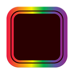 Sticker - rainbow lgbt square frame