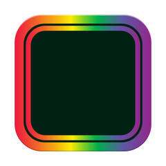 Sticker - rainbow lgbt square frame