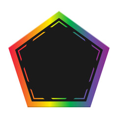 Sticker - rainbow lgbt geometric frame