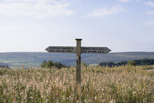 Sign Post For Walks In Haworth, Bronte Country West Yorkshire England