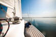 sailing boat details yacht on the sea 