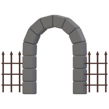3d Rendering Halloween Icon  - Gates To The Cemetery