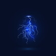 © Iryna Petrenko - Thunderstorm lightning. Realistic stormy night sky with glowing thunderbolt lightning effects