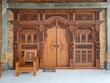 Javanese teak carved door.  In Java it is known as the gebyok door.  traditional wooden door