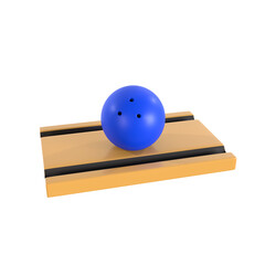 Wall Mural - Bowling ball and pins icon isolated 3d render illustration