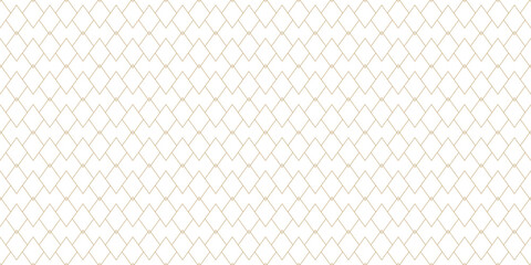 Wall Mural - Vector golden geometric line texture. Luxury seamless pattern with thin lines, diamonds, rhombuses, grid, mesh. Abstract gold and white linear graphic ornament. Modern repeat wide background design