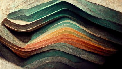 Wall Mural - abstract colorful wave wallpaper background	. Generative AI