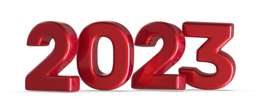 Number 2023 New Year 3D Render