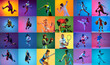 © master1305 - Sport collage of professional athletes on gradient multicolored neoned background. Concept of motion, action, active lifestyle, achievements