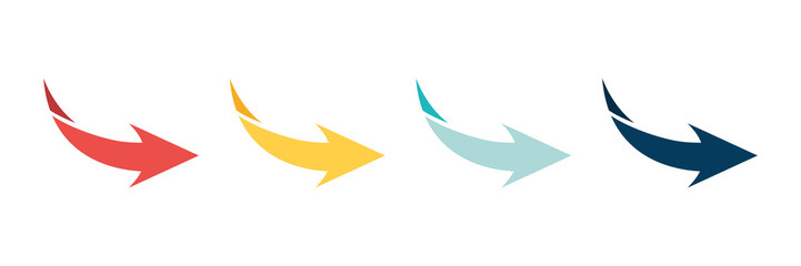 Wall Mural - arrow icon set. colored arrow symbols. arrow of different types. arrow isolated vector graphic eleme