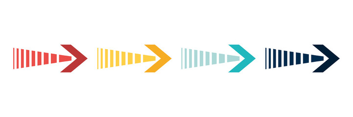 Wall Mural - arrow icon set. colored arrow symbols. arrow of different types. arrow isolated vector graphic eleme