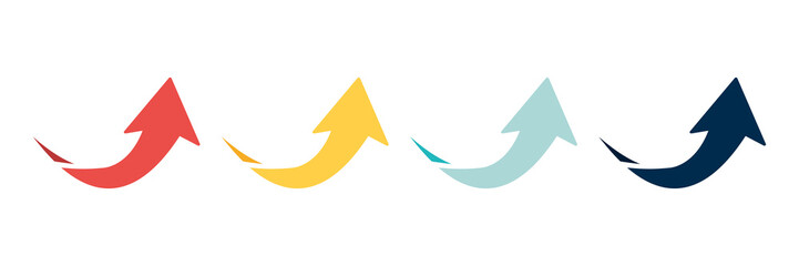 Wall Mural - arrow icon set. colored arrow symbols. arrow of different types. arrow isolated vector graphic eleme