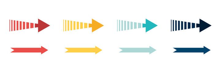Wall Mural - arrow icon set. colored arrow symbols. arrow of different types. arrow isolated vector graphic eleme