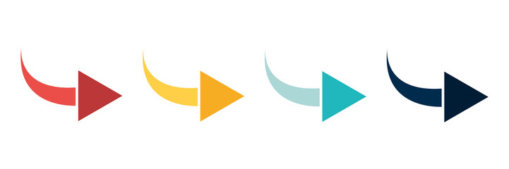 Wall Mural - arrow icon set. colored arrow symbols. arrow of different types. arrow isolated vector graphic eleme