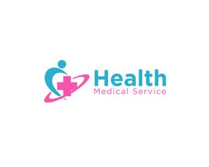 Wall Mural - health logo designs for medical service and love care, clinic and hospital signs