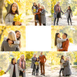 © Angelov - Collage with several photos of family outdoor at fall park. Happy and beautiful family at autumn season. Copy space.