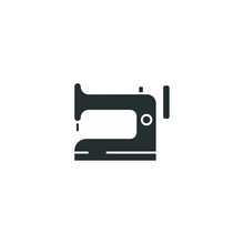 Vector Sign Of Sewing Machine Symbol Is Isolated On A White Background. Sewing Machine Icon Color Editable.