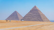 Modern forms of transport at the pyramids of Giza, Egypt