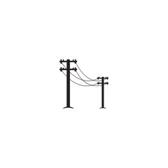 electric pole logo design illustration