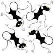 Black cats on a white background. Vector illustration.