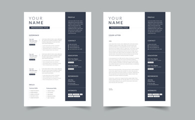 Beautiful Resume Template, Creative cv template vector minimalist