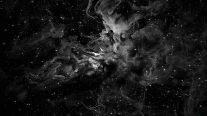 Wall Mural - white 3d render space galaxy cloud cosmos realistic illustration background