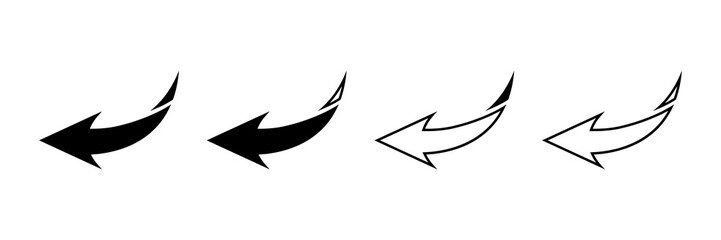 Wall Mural - arrow icon set. colored arrow symbols. arrow of different types. arrow isolated vector graphic eleme