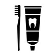 Szczoteczka i  pasta  do zębów - ikona wektorowa