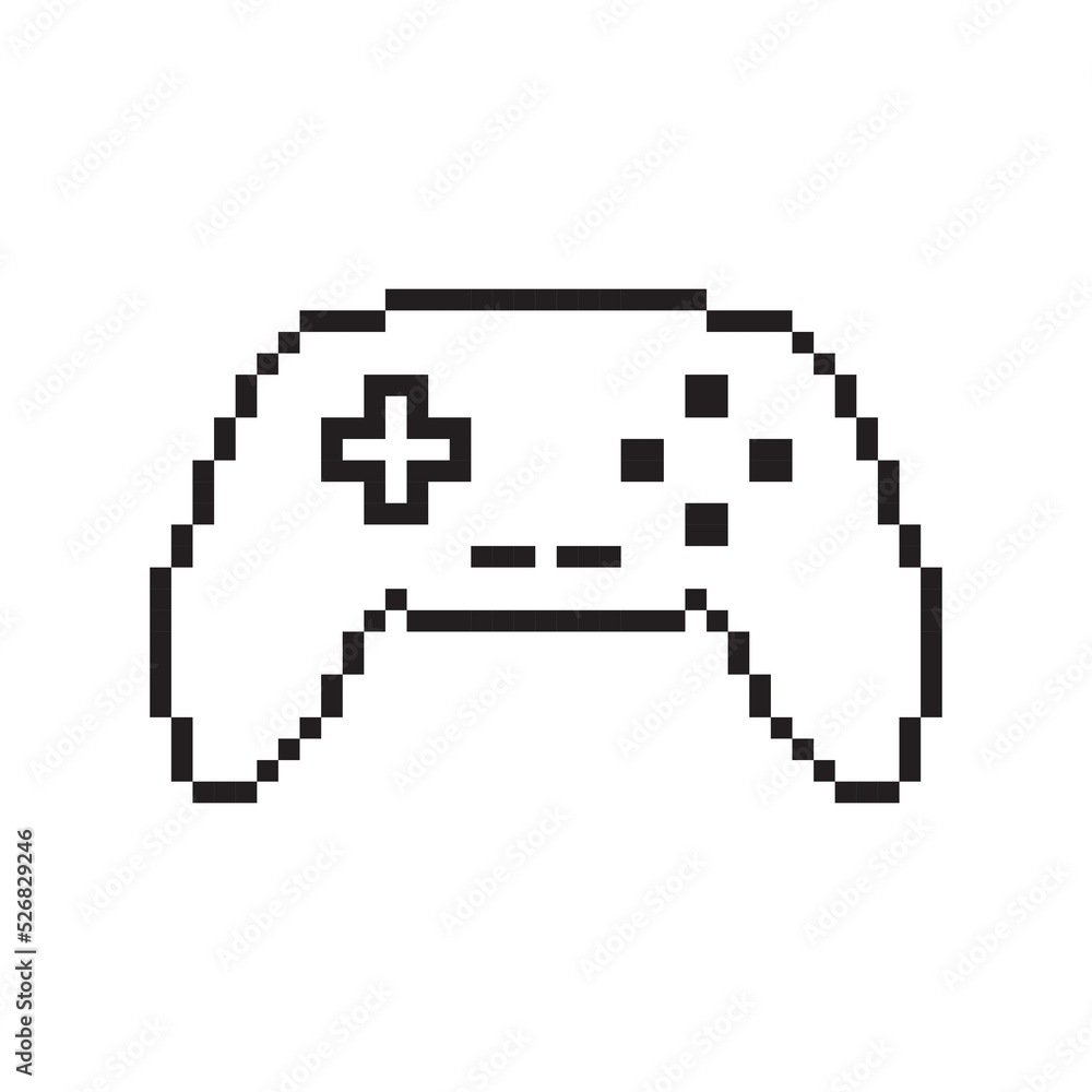 Video game controller vector illustration Gamepad sign Pixel art style ...