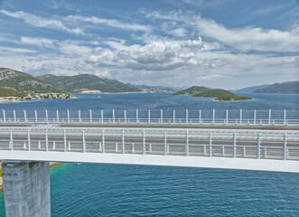 Aerial detail of the Peljesac bridge