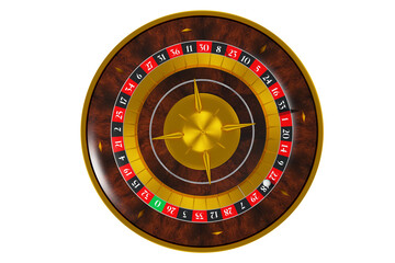 Wall Mural - 3D Isolated Stylish Classic Roulette Wheel. Casino Gambling Equipment.