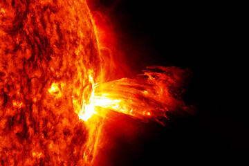 Wall Mural - flashes, storms on the sun. elements of this image furnished by nasa