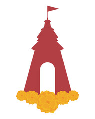 Sticker - navami tower with flag