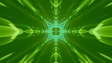 Abstract Bright Green Kaleidoscope Motion Graphics Background