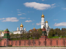 Moscow Kremlin Embankment View Of The Great Kremlin Palace