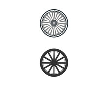 Silhouette Traditional Wooden Cart Wheel